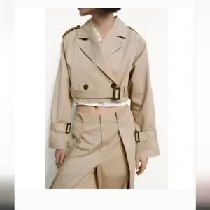 Zara | Jackets & Coats | Zara It Girl Cropped Trench Coat